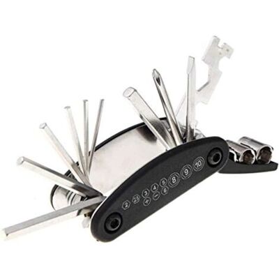 ABYSSE Kit D'Outils De Réparation Multifonctions Pour Vélo De Montagne 16 En 1, Clé À Rayons Hexagonale, Tournevis De Vélo En Acier Au Carbone - Publicité ABYSSE Kit D'Outils De Réparation Multifonctions Pour Vélo De Montagne 16 En 1, Clé À Rayons Hexagonale, Tournevis De Vélo En Acier Au Carbone - Publicité