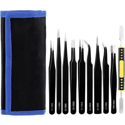 FOGSHIELD Lntyq 10 Pcs Pincettes De Précision Esd, Brucelles Anti-statique Pincettes, Acier Inoxydable Pince Brucelle Pour Tous Types De Réparations - Publicité FOGSHIELD Lntyq 10 Pcs Pincettes De Précision Esd, Brucelles Anti-statique Pincettes, Acier Inoxydable Pince Brucelle Pour Tous Types De Réparations - Publicité