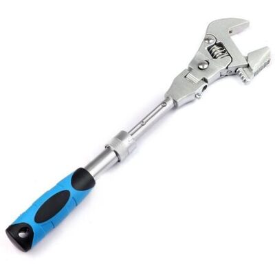 ABYSSE Clé À Molette 5 En 1 Télescopique – Tête Pivotante 180° – Longueur 25,4 Cm – Alliage D'Acier Au Chrome-molybdène – Pour Fixations Difficiles - 5-in-1 - Publicité ABYSSE Clé À Molette 5 En 1 Télescopique – Tête Pivotante 180° – Longueur 25,4 Cm – Alliage D'Acier Au Chrome-molybdène – Pour Fixations Difficiles - 5-in-1 - Publicité