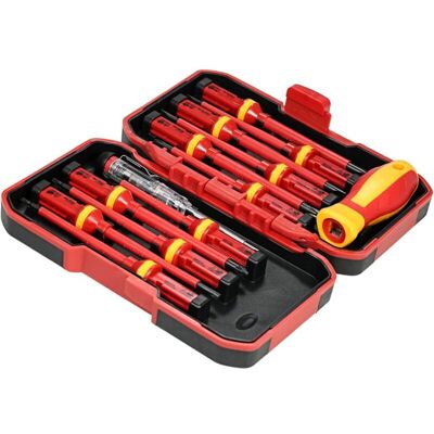 MOXIE Aougo – Trousse Tournevis Électricien 13 Pièces 1000v – Acier Chrome-vanadium – Embouts Magnétiques – Poignée Ergonomique Pour Confort - 13pcs - Publicité MOXIE Aougo – Trousse Tournevis Électricien 13 Pièces 1000v – Acier Chrome-vanadium – Embouts Magnétiques – Poignée Ergonomique Pour Confort - 13pcs - Publicité