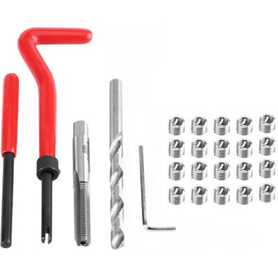 ABYSSE Kit De 25 Inserts De Réparation De Filetage Compatibles Avec Les Outils Manuels Pour La Réparation Automobile M6 X 1,0 X 8,0 Mm - Publicité ABYSSE Kit De 25 Inserts De Réparation De Filetage Compatibles Avec Les Outils Manuels Pour La Réparation Automobile M6 X 1,0 X 8,0 Mm - Publicité