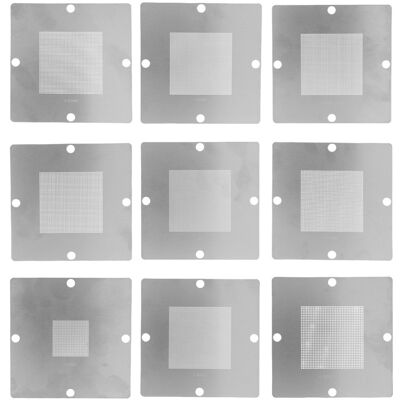 OEM Kit De 9 Pochoirs De Reballage Bga 90x90 Mm Pour Station De Réparation, Gabarit Universel En Acier Inoxydable 304, Outils De Réparation De Processeurs - Publicité OEM Kit De 9 Pochoirs De Reballage Bga 90x90 Mm Pour Station De Réparation, Gabarit Universel En Acier Inoxydable 304, Outils De Réparation De Processeurs - Publicité
