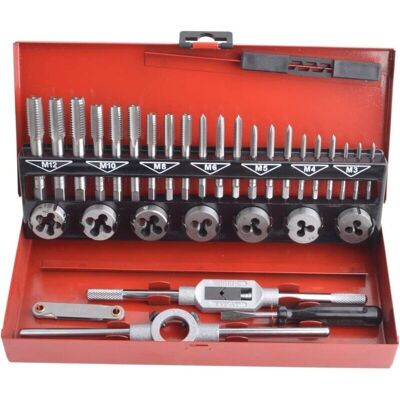 SANS MARQUE Coffret De 32 Pièces Tarauds Et Filières En Acier Allié Au Tungstène Métrique Taraud Et Filière Vis Outils De Coupe Kit De Filetage De Forage Conique Avec Étui De Rangement - Publicité SANS MARQUE Coffret De 32 Pièces Tarauds Et Filières En Acier Allié Au Tungstène Métrique Taraud Et Filière Vis Outils De Coupe Kit De Filetage De Forage Conique Avec Étui De Rangement - Publicité