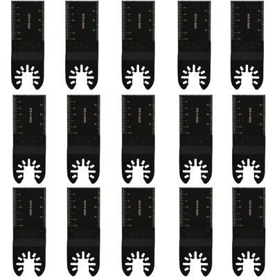 RYTTGOP 15 - Lame Scie Oscillante - Accessoire Outil Multifonction - Coupe Bois Plastique Cloison Sèche - Acier Carbone - 34x90mm - Publicité RYTTGOP 15 - Lame Scie Oscillante - Accessoire Outil Multifonction - Coupe Bois Plastique Cloison Sèche - Acier Carbone - 34x90mm - Publicité