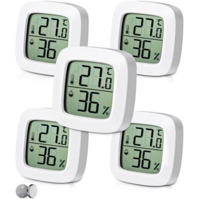 ABYSSE 5 Pièces Thermomètre Hygromètre Interieur Numérique,indicateur Du Niveau De Confort,petit Thermomètre Hygromètre Digital À Haute Précision,thermomètre Chambre Bébé Pour Salon Entrepôt Chambre - Publicité ABYSSE 5 Pièces Thermomètre Hygromètre Interieur Numérique,indicateur Du Niveau De Confort,petit Thermomètre Hygromètre Digital À Haute Précision,thermomètre Chambre Bébé Pour Salon Entrepôt Chambre - Publicité