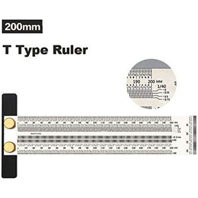 MOXIE Marquage Règle En T Haute Précision Le Travail Du Bois Règle De La Ligne De Traçage À L'Échelle Avec Des Trous Règle De Traçage Jauge Outil De Mesure Outils De Marquage De Menuisier (200 Mm) - Publicité MOXIE Marquage Règle En T Haute Précision Le Travail Du Bois Règle De La Ligne De Traçage À L'Échelle Avec Des Trous Règle De Traçage Jauge Outil De Mesure Outils De Marquage De Menuisier (200 Mm) - Publicité