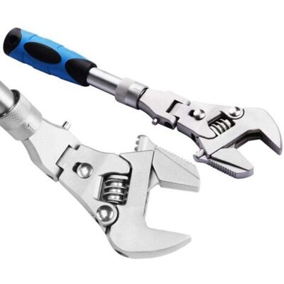 ABYSSE Clé À Cliquet Réglable Avec Tête Flexible, 25,4 Cm, Cliquet Multifonctionnel Réglable Pouvant Pivoter Et Se Plier À 180 Degrés - Publicité ABYSSE Clé À Cliquet Réglable Avec Tête Flexible, 25,4 Cm, Cliquet Multifonctionnel Réglable Pouvant Pivoter Et Se Plier À 180 Degrés - Publicité