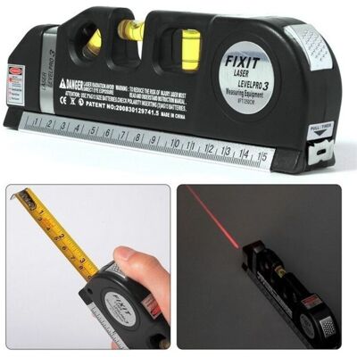 ACQUAVIVASTORE Niveau À Bulle Laser, Outil De Mesure Laser Polyvalent, 2,5 M, Mètre Ruban, Règle Ruban Standard Et Métrique - Publicité ACQUAVIVASTORE Niveau À Bulle Laser, Outil De Mesure Laser Polyvalent, 2,5 M, Mètre Ruban, Règle Ruban Standard Et Métrique - Publicité