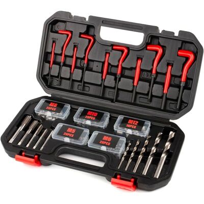 Melissa Keyoung – Coffret Tarauds Et Filières 131 Pcs – Inserts M5-m12 Pour Réparation Filetage – Outils De Re-filetage Pour Métaux Mous - Publicité Melissa Keyoung – Coffret Tarauds Et Filières 131 Pcs – Inserts M5-m12 Pour Réparation Filetage – Outils De Re-filetage Pour Métaux Mous - Publicité