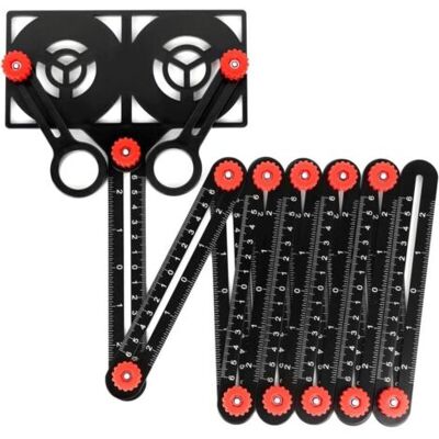 ABYSSE Règle De Mesure Multi-angles Avec Trou De Positionnement, Règle Pliable À 12 Côtés, Pour Les Projets De Menuiserie Et D'Ingénierie - Publicité ABYSSE Règle De Mesure Multi-angles Avec Trou De Positionnement, Règle Pliable À 12 Côtés, Pour Les Projets De Menuiserie Et D'Ingénierie - Publicité