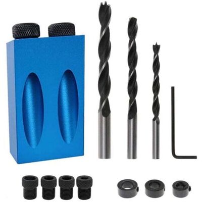 ABYSSE Guide De Travail Du Bois Positionneur D'Angle Multifonctionnel – Kit De Serrage À 14 Trous Pour Trous Coudés À 15 Degrés, Comprend Un Foret De 6/8/10 Mm Et Une Pince À Vis, Kit De Travail Du Bois - Publicité ABYSSE Guide De Travail Du Bois Positionneur D'Angle Multifonctionnel – Kit De Serrage À 14 Trous Pour Trous Coudés À 15 Degrés, Comprend Un Foret De 6/8/10 Mm Et Une Pince À Vis, Kit De Travail Du Bois - Publicité