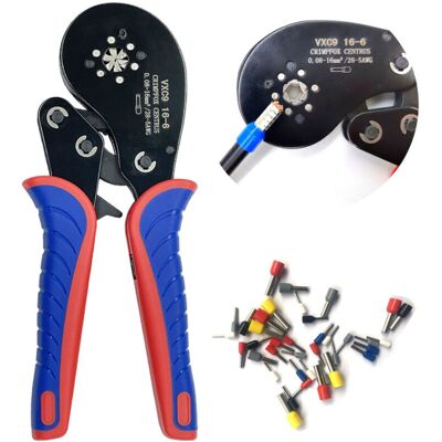 MOXIE Sjlerst Pince À Sertir Pour Cosses Tubulaires 0,08-16 Mm² (28-5 Awg), Pince À Sertir Multifonction À Cliquet Pour Fils Et Embouts, Outil Manuel D'Électricien - Publicité MOXIE Sjlerst Pince À Sertir Pour Cosses Tubulaires 0,08-16 Mm² (28-5 Awg), Pince À Sertir Multifonction À Cliquet Pour Fils Et Embouts, Outil Manuel D'Électricien - Publicité