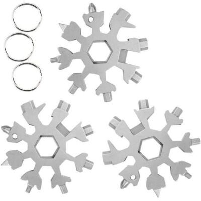 ABYSSE Outil Multifonction Flocon De Neige 18 En 1, 3 Pcs Clé À Flocon De Neige En Acier Inoxydable,pour Les Voyages Quotidiens Camping Adventure Multifonction Portatif Mini Tools Cadeau Noel(argent) - Publicité ABYSSE Outil Multifonction Flocon De Neige 18 En 1, 3 Pcs Clé À Flocon De Neige En Acier Inoxydable,pour Les Voyages Quotidiens Camping Adventure Multifonction Portatif Mini Tools Cadeau Noel(argent) - Publicité