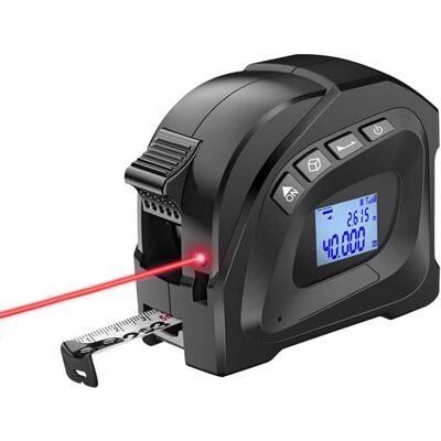JILLIOPER Mètre Ruban Laser 2 En 1, Mesure Laser Numérique De 40 M Et Mètre Ruban De 5 M, Outil De Mesure Laser Avec Écran Lcd, Adapté Pour La Mesure De Distance/zone/volume - Publicité JILLIOPER Mètre Ruban Laser 2 En 1, Mesure Laser Numérique De 40 M Et Mètre Ruban De 5 M, Outil De Mesure Laser Avec Écran Lcd, Adapté Pour La Mesure De Distance/zone/volume - Publicité