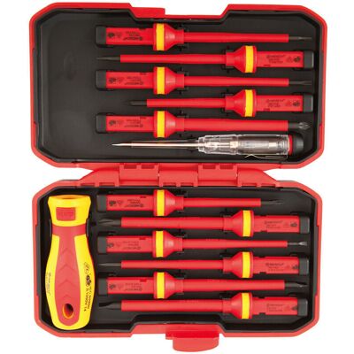 Scotch Odipie – Set De 13 Tournevis Isolés 1000v – Magnétiques Avec Testeur De Tension – Acier Au Chrome-vanadium – Poignée Ergonomique Pour Électricien - 13pcs - Publicité Scotch Odipie – Set De 13 Tournevis Isolés 1000v – Magnétiques Avec Testeur De Tension – Acier Au Chrome-vanadium – Poignée Ergonomique Pour Électricien - 13pcs - Publicité