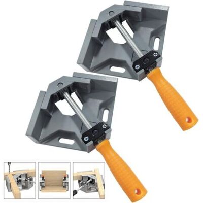 ABYSSE 2 Pcs Serre Joint Angle 90 °, Etau D'Angle Alliage D'Aluminium, Pince De Soudage D'Angle Avec Mâchoire Pivotante Réglable, Pour Outils Menuisier, Soudage De Charpentier (gris) - Publicité ABYSSE 2 Pcs Serre Joint Angle 90 °, Etau D'Angle Alliage D'Aluminium, Pince De Soudage D'Angle Avec Mâchoire Pivotante Réglable, Pour Outils Menuisier, Soudage De Charpentier (gris) - Publicité