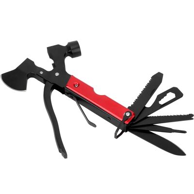 MCKENSA Hache-marteau Multifonction 15 En 1 Pour Le Camping Et La Survie : Tournevis, Pince, Ouvre-bouteille (rouge) - Publicité MCKENSA Hache-marteau Multifonction 15 En 1 Pour Le Camping Et La Survie : Tournevis, Pince, Ouvre-bouteille (rouge) - Publicité