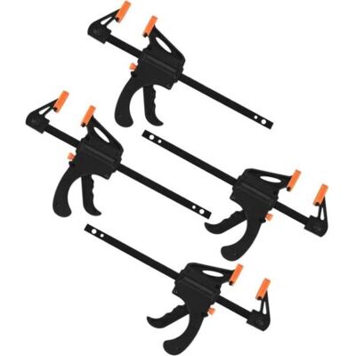 ABYSSE 4 Pièces Serres-joints À Une Main, Pince À Barre À Cliquet, Rapide À Cliquet À Libération, Clamp Barre De Fixation Pour Bois, Collier Serrage Plastique - 4 Pouces - Publicité ABYSSE 4 Pièces Serres-joints À Une Main, Pince À Barre À Cliquet, Rapide À Cliquet À Libération, Clamp Barre De Fixation Pour Bois, Collier Serrage Plastique - 4 Pouces - Publicité
