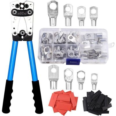 OEM Pince A Sertir Electrique Multicouche Awg 10-0,6-50 Mm² Pince À Sertir Cosses Avec Bornes À Anneau En Cuivre +60 Pcs De Gaine Thermorétractable Cliquet Sertissage---crezuo - Publicité OEM Pince A Sertir Electrique Multicouche Awg 10-0,6-50 Mm² Pince À Sertir Cosses Avec Bornes À Anneau En Cuivre +60 Pcs De Gaine Thermorétractable Cliquet Sertissage---crezuo - Publicité