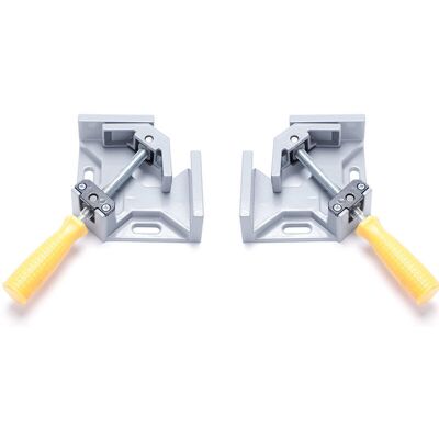 PELTOR 2 Pcs Serre Joint Angle 90 °, Etau D'Angle Alliage D'Aluminium Pince De Soudage D'Angle Avec Mâchoire Pivotante Réglable, Pour Outils Menuisier, Soudage De Charpentier (gris) - Publicité PELTOR 2 Pcs Serre Joint Angle 90 °, Etau D'Angle Alliage D'Aluminium Pince De Soudage D'Angle Avec Mâchoire Pivotante Réglable, Pour Outils Menuisier, Soudage De Charpentier (gris) - Publicité