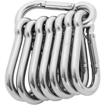 ABYSSE 8pcs - M8 Mousqueton En Acier Inoxydable 304 - Mousqueton Inox 80mm De Fixation Capacité De Charge De 500 Kg/1100 Lb, Crochet Mousqueton Hamc Balancoire - 80mm X Φ8 Mm - Publicité ABYSSE 8pcs - M8 Mousqueton En Acier Inoxydable 304 - Mousqueton Inox 80mm De Fixation Capacité De Charge De 500 Kg/1100 Lb, Crochet Mousqueton Hamc Balancoire - 80mm X Φ8 Mm - Publicité