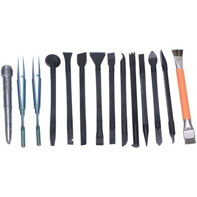 LBVIE Kit D'Outils De Réparation Électronique 14 Pièces : Spudger, Brise-écran, Brosse, Pince À Épiler Coudée, Pour Soudure De Circuits Imprimés De Téléphones Portables - Publicité LBVIE Kit D'Outils De Réparation Électronique 14 Pièces : Spudger, Brise-écran, Brosse, Pince À Épiler Coudée, Pour Soudure De Circuits Imprimés De Téléphones Portables - Publicité