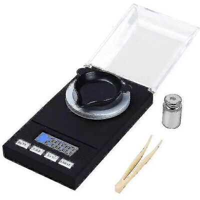 HONORNIC Balance Électronique Numérique Portable Mini Balance Professionnelle De Précision 0,001 G, Poids De Calibration 50 G Inclus, Pince À Épiler (50 G 0,001 G) Bleue - Publicité HONORNIC Balance Électronique Numérique Portable Mini Balance Professionnelle De Précision 0,001 G, Poids De Calibration 50 G Inclus, Pince À Épiler (50 G 0,001 G) Bleue - Publicité