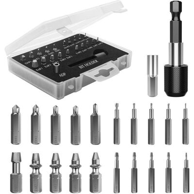 SANS MARQUE Kit D'Extracteur De Vis Cassé, 22 Pcs Outils D'Extraction Améliorés En Acier Allié Hss 4341 Avec Mèches 2 Porte-embouts D'Extension Magnétique Adaptateur De Prise Pour Boulon Endommagé, Noir - Publicité SANS MARQUE Kit D'Extracteur De Vis Cassé, 22 Pcs Outils D'Extraction Améliorés En Acier Allié Hss 4341 Avec Mèches 2 Porte-embouts D'Extension Magnétique Adaptateur De Prise Pour Boulon Endommagé, Noir - Publicité