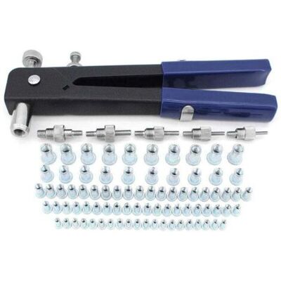 ABYSSE Kit De Pince À Riveter Filetée,86 Pièces Incluant Écrous Rivet Et Outil De Rivetage, Compatible Avec Filetages M3, M4, M5, M6, M8,insert Fileté Pratique Pour Votre Projet,ouylaf - Publicité ABYSSE Kit De Pince À Riveter Filetée,86 Pièces Incluant Écrous Rivet Et Outil De Rivetage, Compatible Avec Filetages M3, M4, M5, M6, M8,insert Fileté Pratique Pour Votre Projet,ouylaf - Publicité