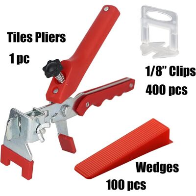 SANS MARQUE Kit De Nivellement Pour Carrelage Avec 1 Pince, 400 Clips(3 Mm), 100 Pièces Cales Réutilisables Ensemble,système De Nivellement Pour Carrelage De Carreaux Épaisseur3-12 Mm - Publicité SANS MARQUE Kit De Nivellement Pour Carrelage Avec 1 Pince, 400 Clips(3 Mm), 100 Pièces Cales Réutilisables Ensemble,système De Nivellement Pour Carrelage De Carreaux Épaisseur3-12 Mm - Publicité