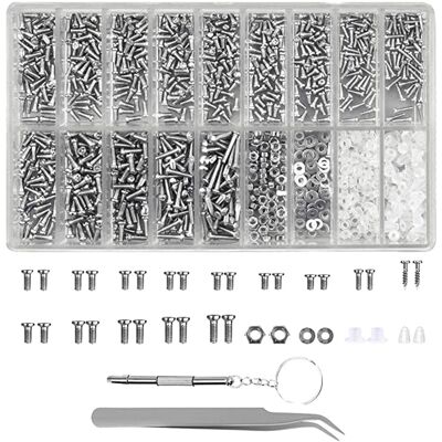 ALVIOR Kit De Réparation Pour Lunettes - 1100 Vis Micro - Tournevis Multifonction Et Pince À Épiler - Boîte De Rangement En Plastique Avec 18 Compartiments - 1 Pièce - Publicité ALVIOR Kit De Réparation Pour Lunettes - 1100 Vis Micro - Tournevis Multifonction Et Pince À Épiler - Boîte De Rangement En Plastique Avec 18 Compartiments - 1 Pièce - Publicité