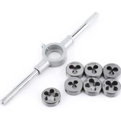 ABYSSE Coffret Tarauds Et Filières Ensemble De 8 Matrices Métriques - Matrice À Vis Et Support De Clé À Molette Avec Matrices M3-m12 Filetage Et Réenfilage Couper Le Traitement Du Filetage Externe Trousse D' - Publicité ABYSSE Coffret Tarauds Et Filières Ensemble De 8 Matrices Métriques - Matrice À Vis Et Support De Clé À Molette Avec Matrices M3-m12 Filetage Et Réenfilage Couper Le Traitement Du Filetage Externe Trousse D' - Publicité