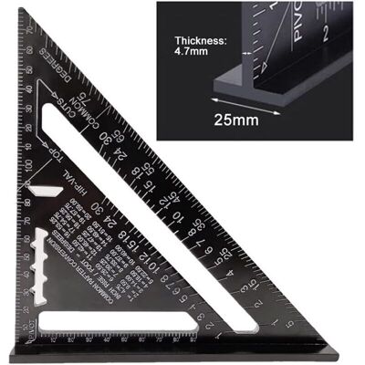 Scotch Bcc 17cm Rapporteur Triangle Alliage D'Aluminium Équerre Charpentier Triangle Metrique Professionnel Menuiserie Règle D'Angle Règle Triangulaire Avec Rapporteur Outil De Mesure Noir - Publicité Scotch Bcc 17cm Rapporteur Triangle Alliage D'Aluminium Équerre Charpentier Triangle Metrique Professionnel Menuiserie Règle D'Angle Règle Triangulaire Avec Rapporteur Outil De Mesure Noir - Publicité