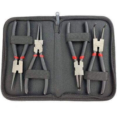 ABYSSE Lot De 4 Pinces À Circlips 6 Pouce 150mm Droite Courbe Interieur Extérieure Ensembles De Pinces Avec Housse De Conservation Poignée Antidérapante - Publicité ABYSSE Lot De 4 Pinces À Circlips 6 Pouce 150mm Droite Courbe Interieur Extérieure Ensembles De Pinces Avec Housse De Conservation Poignée Antidérapante - Publicité