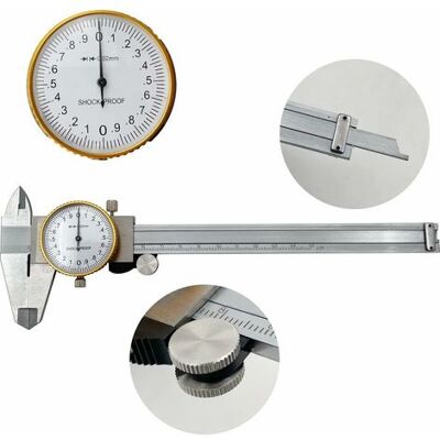 BUDO Cadran Étriers 0-150mm 0.02mm Haute Précision Industrie Acier Inoxydable Vernier Caliper Pied À Coulisse À Cadran Outil De Mesure Métrique Antichoc - Publicité BUDO Cadran Étriers 0-150mm 0.02mm Haute Précision Industrie Acier Inoxydable Vernier Caliper Pied À Coulisse À Cadran Outil De Mesure Métrique Antichoc - Publicité
