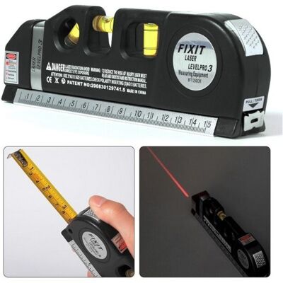 MEMKEY Niveau À Bulle Laser, Outil De Mesure Laser Polyvalent, 2,5 M, Mètre Ruban, Règle Ruban Standard Et Métrique - Publicité MEMKEY Niveau À Bulle Laser, Outil De Mesure Laser Polyvalent, 2,5 M, Mètre Ruban, Règle Ruban Standard Et Métrique - Publicité