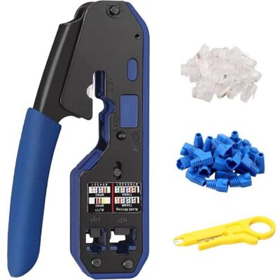 ABYSSE Pince À Sertir Proster Rj45 Cat5 Cat5e Cat6 Cat6a Rj-11, 6p/rj-12, 8p/rj-45 Avec 50 Connecteurs 50 Couvercles 1 Pince À Dénuder Les Fils Bornes Pour Câble Réseau - Publicité ABYSSE Pince À Sertir Proster Rj45 Cat5 Cat5e Cat6 Cat6a Rj-11, 6p/rj-12, 8p/rj-45 Avec 50 Connecteurs 50 Couvercles 1 Pince À Dénuder Les Fils Bornes Pour Câble Réseau - Publicité
