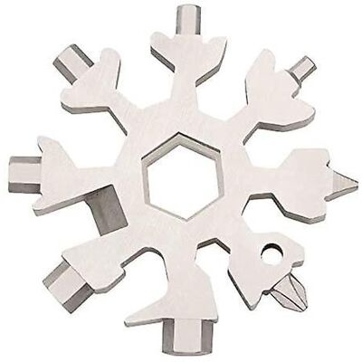 LEDE Outil Multifonction 18 En 1 En Forme De Flocon De Neige, Tournevis Porte-clés Portable, Ouvre-bouteille, Outil En Acier Inoxydable En Forme De Flocon De Neige Pour Les Voyages, Le Camping Et Les Avent - Publicité LEDE Outil Multifonction 18 En 1 En Forme De Flocon De Neige, Tournevis Porte-clés Portable, Ouvre-bouteille, Outil En Acier Inoxydable En Forme De Flocon De Neige Pour Les Voyages, Le Camping Et Les Avent - Publicité