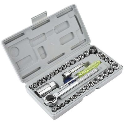 FLAMMKRAFT 40 Pièces Kit Douilles Clés À Cliquet Pour Voiture Moto, Ensemble De Manchons De Démontage Et Réparation Outillage Mécanique. Publicité FLAMMKRAFT 40 Pièces Kit Douilles Clés À Cliquet Pour Voiture Moto, Ensemble De Manchons De Démontage Et Réparation Outillage Mécanique. Publicité