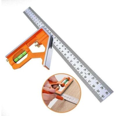 OEM Royaluxe-règle D'Angle De Combinaison Angle Combiné En Acier Inoxydable 300 Mm Équerre Dombinée Règle De Positionnement Avec Niveau À Bulle Outil De Menuisier Pour Mesures D'Angle De Charpentier À 45 - Publicité OEM Royaluxe-règle D'Angle De Combinaison Angle Combiné En Acier Inoxydable 300 Mm Équerre Dombinée Règle De Positionnement Avec Niveau À Bulle Outil De Menuisier Pour Mesures D'Angle De Charpentier À 45 - Publicité