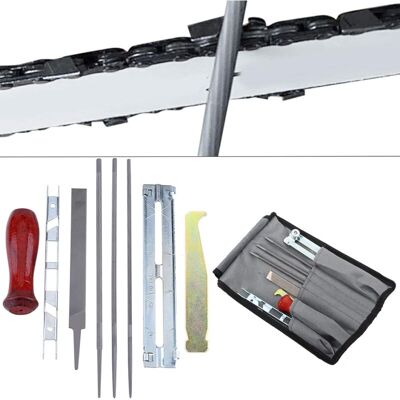 OEM 8pcs/ Set Kit Daffûtage Professionnel Complet Avec Sac De Rangment Pour Scie À Chaîne À Essence Tronçonneuse 3/16 Pouces Limes Rondes Fichier Plat Guide Profondeur Gauge Bar Groove Cleaner Roll U - Publicité OEM 8pcs/ Set Kit Daffûtage Professionnel Complet Avec Sac De Rangment Pour Scie À Chaîne À Essence Tronçonneuse 3/16 Pouces Limes Rondes Fichier Plat Guide Profondeur Gauge Bar Groove Cleaner Roll U - Publicité