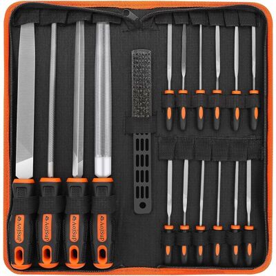 AHLSEN Bravix 17pcs Limes Et Râpes, Aojsup Lime Metal En Acier Forgé T12, 4x Grand Limes Metal, 12x Lime Aiguille Metal Et 1x Brosse De Nettoyage, Lime À Metaux Pour Menuiserie/sculpture/travaux Manuels/atel - Publicité AHLSEN Bravix 17pcs Limes Et Râpes, Aojsup Lime Metal En Acier Forgé T12, 4x Grand Limes Metal, 12x Lime Aiguille Metal Et 1x Brosse De Nettoyage, Lime À Metaux Pour Menuiserie/sculpture/travaux Manuels/atel - Publicité
