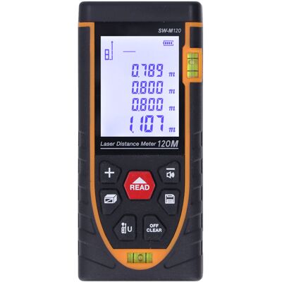 LBVIE Télémètre Laser Infrarouge Haute Précision, Écran Lcd Hd, Boîtier Abs, Outil De Mesure Laser Pour La Construction, Portée De 120 M (393,7 Pi). Publicité LBVIE Télémètre Laser Infrarouge Haute Précision, Écran Lcd Hd, Boîtier Abs, Outil De Mesure Laser Pour La Construction, Portée De 120 M (393,7 Pi). Publicité