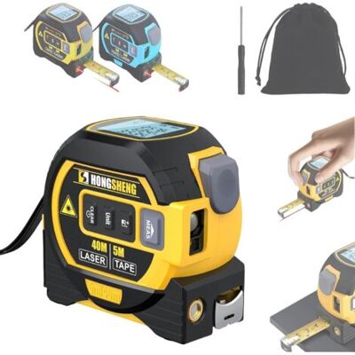 ABYSSE Télémètre Laser 3 En 1 - Portée Jusqu'à 40 M - Avec Laser En Croix - Mètre Ruban - Mémoire Pour 20 Valeurs De Mesure - Publicité ABYSSE Télémètre Laser 3 En 1 - Portée Jusqu'à 40 M - Avec Laser En Croix - Mètre Ruban - Mémoire Pour 20 Valeurs De Mesure - Publicité