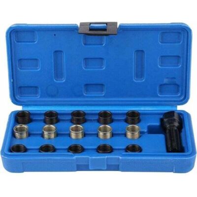 ABYSSE Kit D'Outils De Réparation De Filetage De Bougie D'Allumage 16pcs 14mm X 1.25 M16 Tap Avec Étui Portablespark Plug Helicoil Kit Spark Plug-thread-repair-rethreading Kit De Reparation Bougie - Publicité ABYSSE Kit D'Outils De Réparation De Filetage De Bougie D'Allumage 16pcs 14mm X 1.25 M16 Tap Avec Étui Portablespark Plug Helicoil Kit Spark Plug-thread-repair-rethreading Kit De Reparation Bougie - Publicité