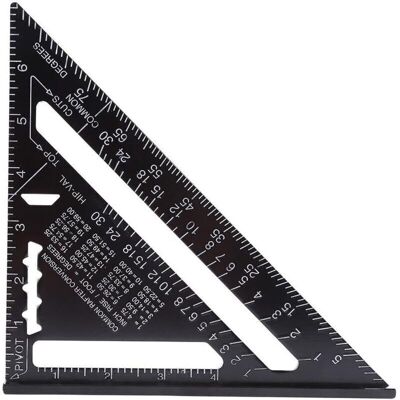 Scotch 7 Pouces Métrique/impériale Équerre D'Aluminium Outil Triangle Règle Rapporteur D'Angle Haute Précision Mesure Outils Avec Finition Oxyde Noir Pour Menuisier Charpentier - Publicité Scotch 7 Pouces Métrique/impériale Équerre D'Aluminium Outil Triangle Règle Rapporteur D'Angle Haute Précision Mesure Outils Avec Finition Oxyde Noir Pour Menuisier Charpentier - Publicité