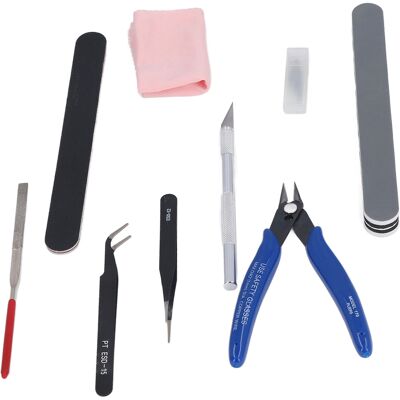LBVIE Kit D'Outils De Modélisme Comprenant Pinces, Brucelles, Lime, Couteau À Sculpter Et Autres Outils Pour L'Impression 3d Et Le Bricolage. Publicité LBVIE Kit D'Outils De Modélisme Comprenant Pinces, Brucelles, Lime, Couteau À Sculpter Et Autres Outils Pour L'Impression 3d Et Le Bricolage. Publicité