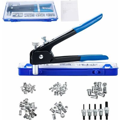 Melissa 86pcs Pistolet À Riveter M3 M4 M5 M6 M8 Fileté Écrou Rivet Outil De Pince À Riveter Insert Fileté Kit - Publicité Melissa 86pcs Pistolet À Riveter M3 M4 M5 M6 M8 Fileté Écrou Rivet Outil De Pince À Riveter Insert Fileté Kit - Publicité