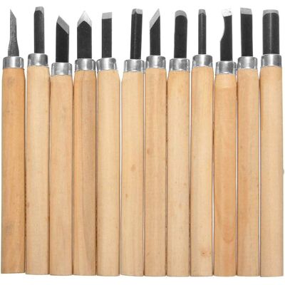 SYMOLEXA 12pcs - Outil De Gravure À Bois - Ciseau À Sculpture - Manche En Bois Et Lame En Acier - Pour Menuisier Et Sculpteur - Naturel - 13,5x1,2x1,2cm - Publicité SYMOLEXA 12pcs - Outil De Gravure À Bois - Ciseau À Sculpture - Manche En Bois Et Lame En Acier - Pour Menuisier Et Sculpteur - Naturel - 13,5x1,2x1,2cm - Publicité
