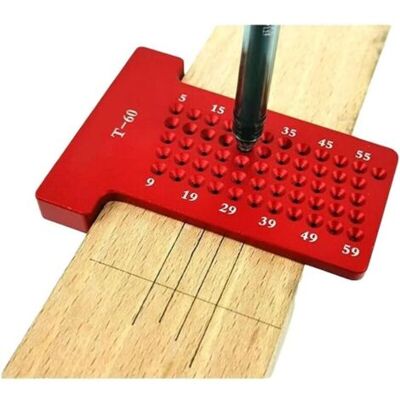 ABYSSE T60 Scriber De Type T En Alliage D'Aluminium, Règle De Mesure En T De Règle De Marquage De Précision, Outil De Mesure De Règle En T, Règle De Travail Du Bois (rouge) - Publicité ABYSSE T60 Scriber De Type T En Alliage D'Aluminium, Règle De Mesure En T De Règle De Marquage De Précision, Outil De Mesure De Règle En T, Règle De Travail Du Bois (rouge) - Publicité